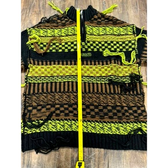 "Ragged Jeans"Sweater, Hanging Strings, Grundge, Hip Hop, Colorful, Beetlejuice - Picture 9 of 9